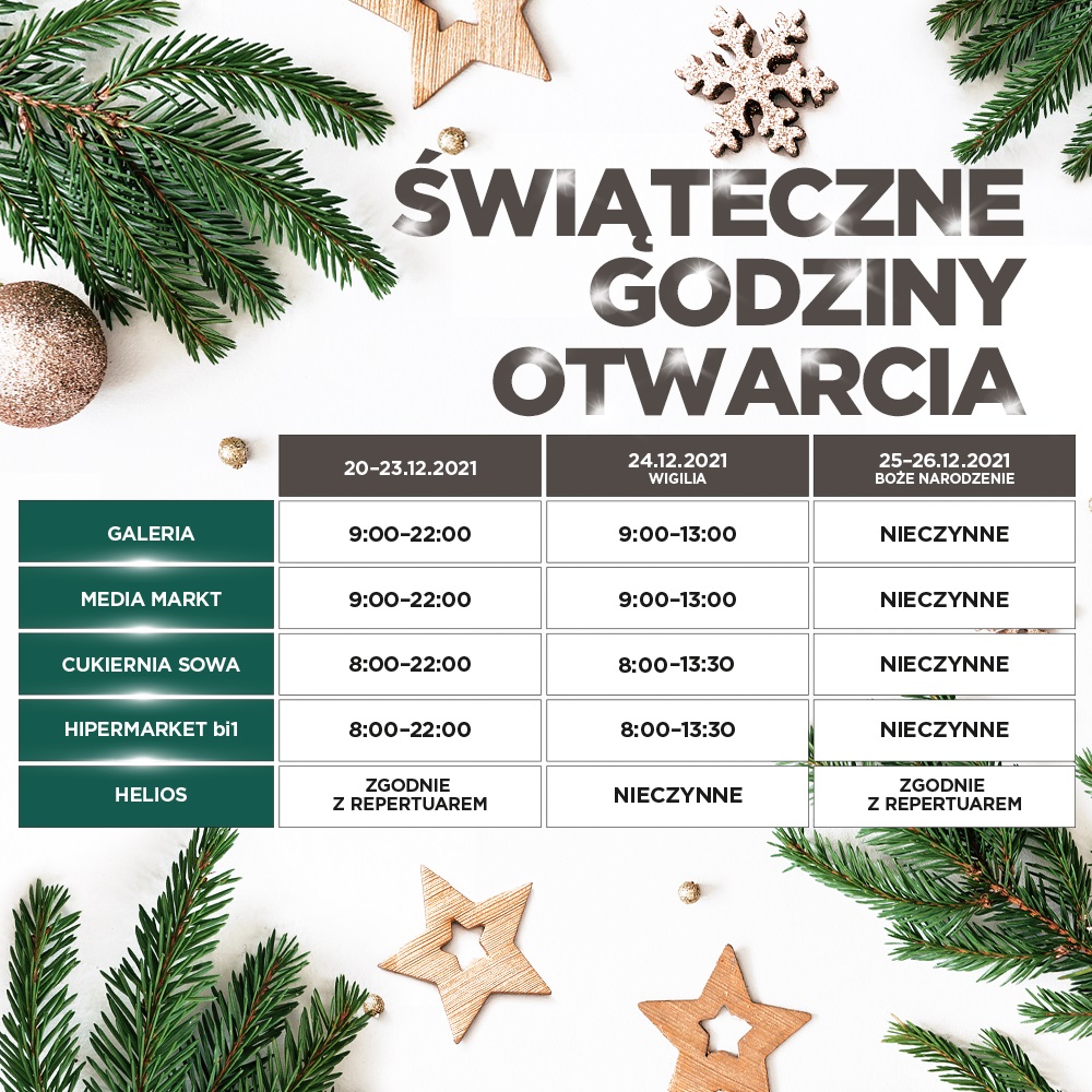 Wydłużone godziny pracy Atrium Biała