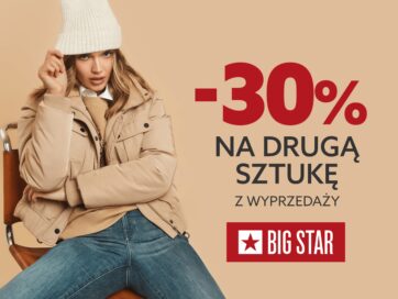 30% na drugą sztukę z wyprzedaży”