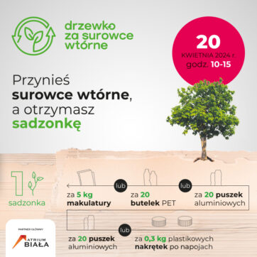 Drzewko za surowce wtórne – Świętujemy dzień Ziemi w Atrium Biała!