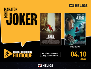 „JOKER”  „JOKER: FOLIE A DEUX”  4 PAŹDZIERNIKA GODZ. 21:30  KINO HELIOS BIAŁA