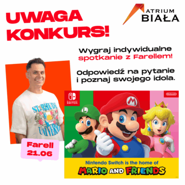 Spotkanie z Farellem i Konkurs ð¥ Mario i Przyjaciele w Atrium Biała!