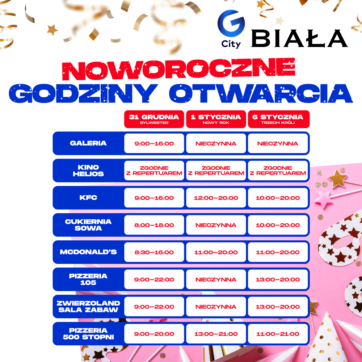 ð Noworoczne godziny otwarcia G City Biała ð