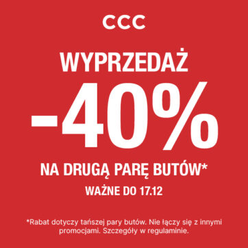 Wyprzedaż -40% NA DRUGĄ PARĘ BUTÓW