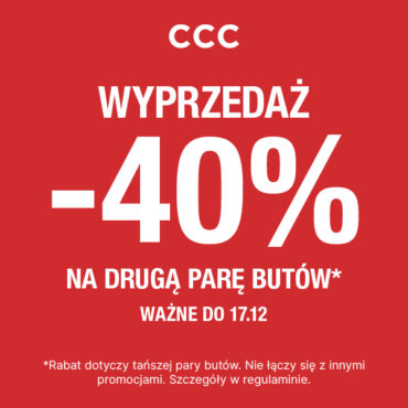 Wyprzedaż -40% NA DRUGĄ PARĘ BUTÓW