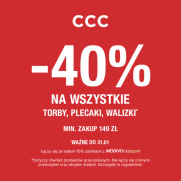 -40% na WSZYSTKIE TORBY, PLECAKI, WALIZKI