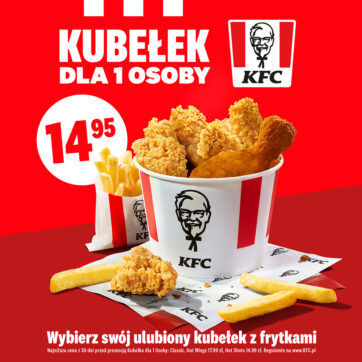 KUBEŁEK DLA 1 OSOBY za 14.95 w KFC!
