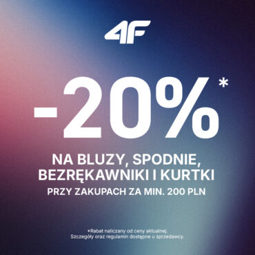 -20% NA BLUZY, SPODNIE, BEZRĘKAWNIKI I KURTKI