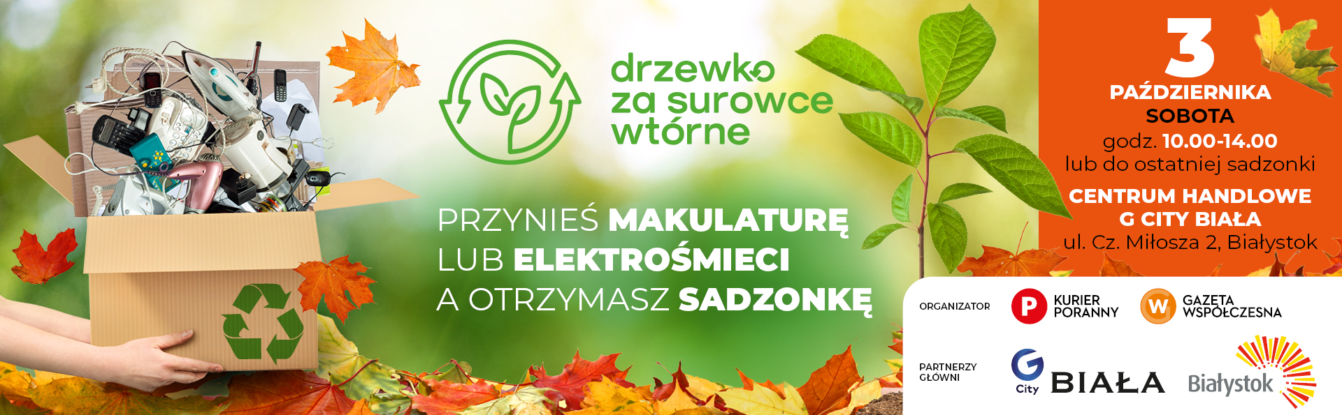 ð± Drzewko za surowce wtórne – przynieś odpady i odbierz sadzonkę! Już 3 października w G City Biała!