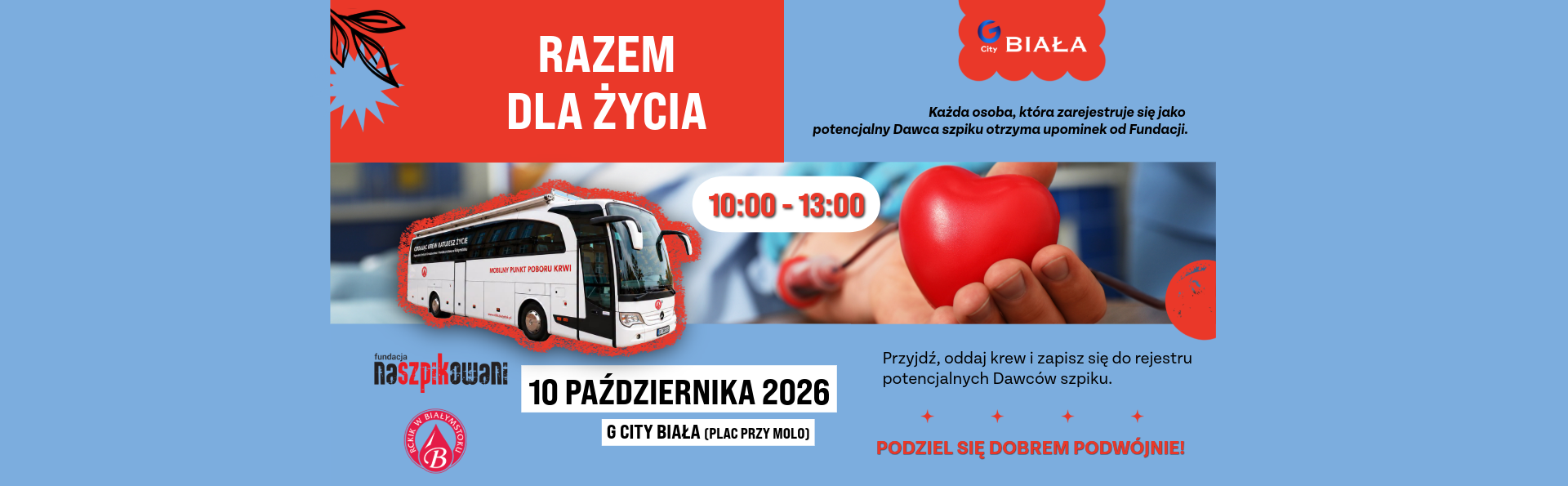 ❤️ RAZEM DLA ŻYCIA! ❤️ Oddaj krew i zarejestruj się jako potencjalny dawca szpiku!